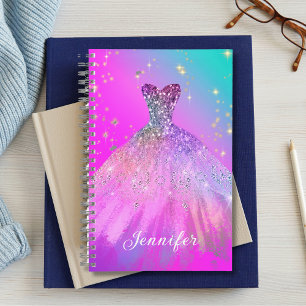 Elegant Fashion Sweet 16 Prom Quinceanera Dress Notebook