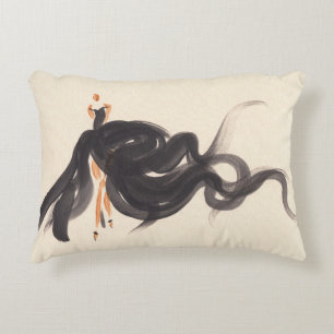 Elegant Fashion: Watercolor Lady Decorative Cushion