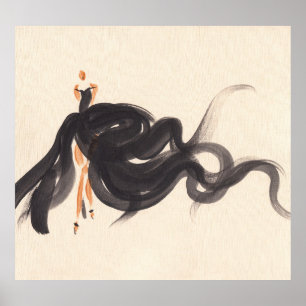 Elegant Fashion: Watercolor Lady Poster