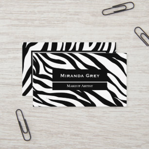 Elegant Fashionable Zebra Pattern Business Card
