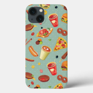 Elegant Fast Food Pattern iPhone 13 Case