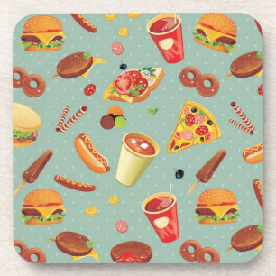 Elegant Fast Food Pattern Coaster