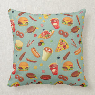 Elegant Fast Food Pattern Cushion