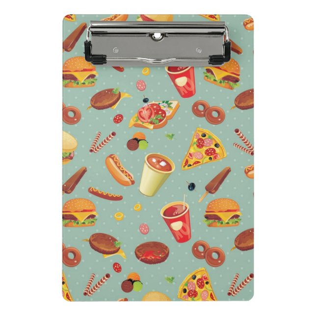 Elegant Fast Food Pattern Mini Clipboard (Front)