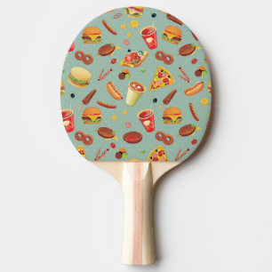 Elegant Fast Food Pattern Ping Pong Paddle