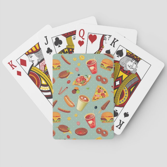 Elegant Fast Food Pattern Playing Cards (Back)