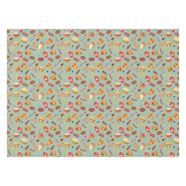 Elegant Fast Food Pattern Tablecloth (Front (Horizontal))