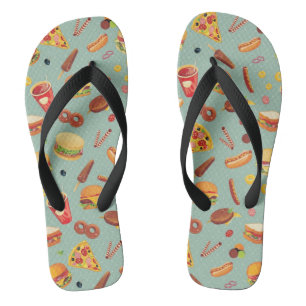 Elegant Fast Food Pattern Thongs
