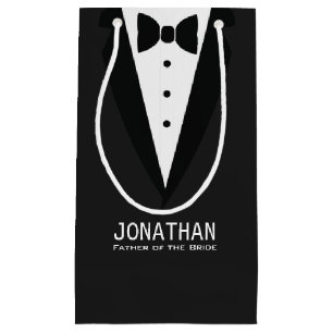 Elegant Father of the Bride Wedding Tuxedo Small Gift Bag