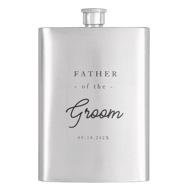 Elegant Father of the Groom Hip Flask (Front)
