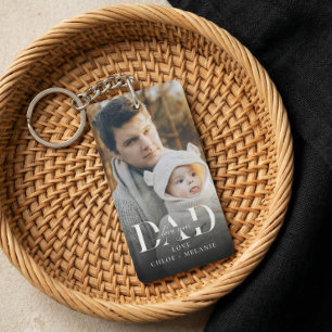 Elegant Father's Day Minimal Dad Love You Photo  Key Ring