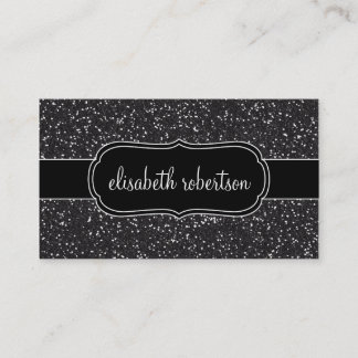 Elegant FAUX Black Glitter Business Cards