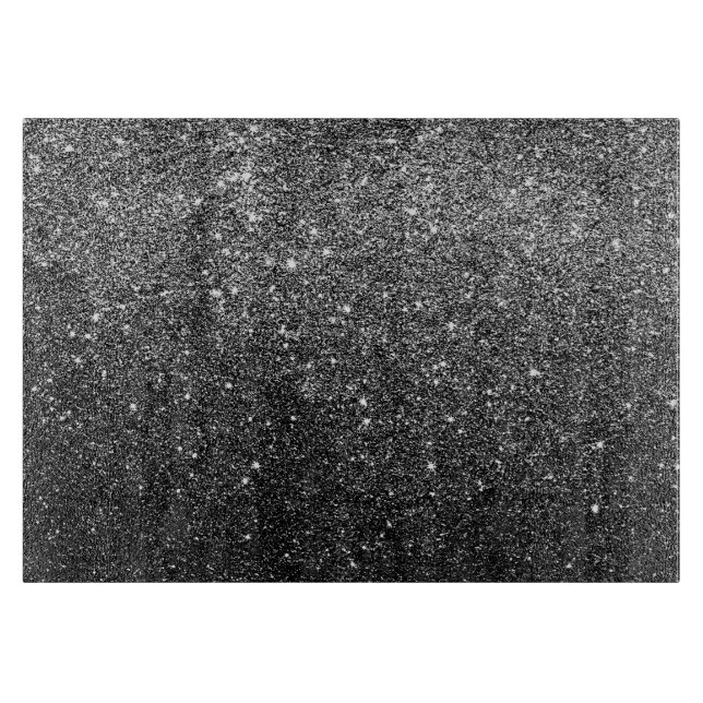 Elegant Faux Black Glitter Cutting Board (Front)