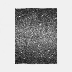 Elegant Faux Black Glitter Fleece Blanket