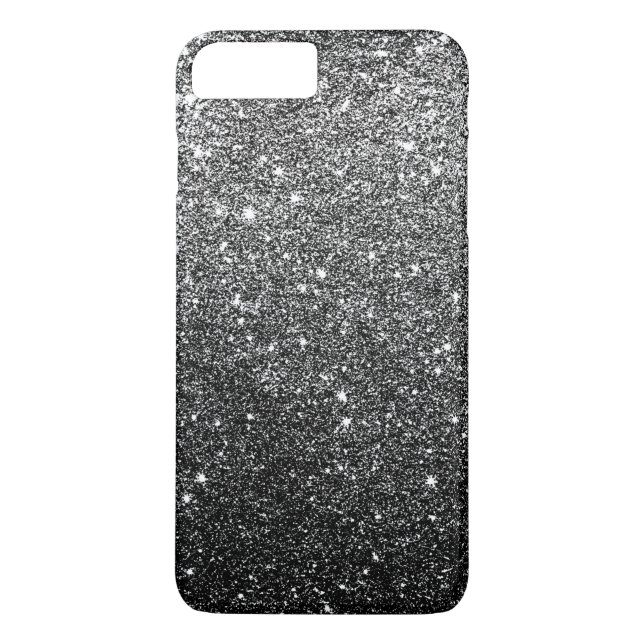 Elegant Faux Black Glitter Luxury Case-Mate iPhone Case (Back)