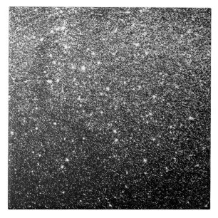 Elegant Faux Black Glitter Tile