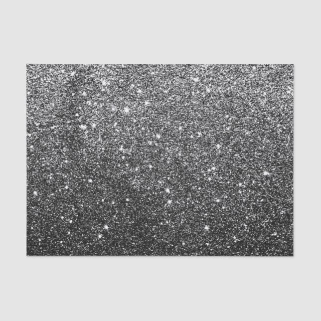 Elegant Faux Black Glitter Tissue Paper (Front)