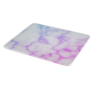 Elegant Faux Blue and Purple Marble Cutting Board