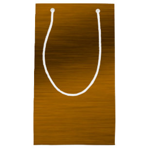 Elegant Faux Brushed Bronze Small Gift Bag