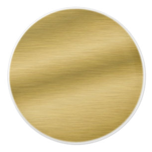 Elegant Faux Brushed Gold  Artwork Ceramic Knob