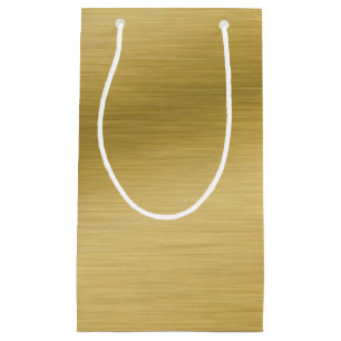 Elegant Faux Brushed Gold Artwork Small Gift Bag