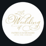 Elegant Faux Foil Calligraphy Modern Wedding Classic Round Sticker<br><div class="desc">Elegant Calligraphy Modern Wedding Classic Round Sticker</div>