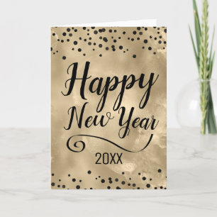 Elegant Faux Foil Happy New Year Holiday Card