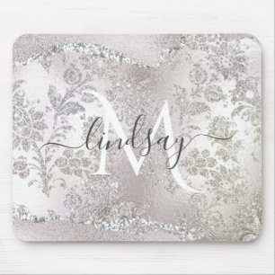 Elegant Faux Foil Monogram Mouse Pad