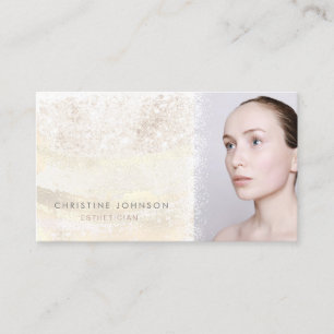 elegant FAUX glitter and foil aesthetician • Business Card