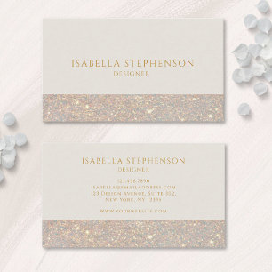 Elegant Faux Glitter Gold Modern Business Card