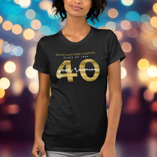 Elegant Faux Gold 40 Year Class Reunion T-Shirt