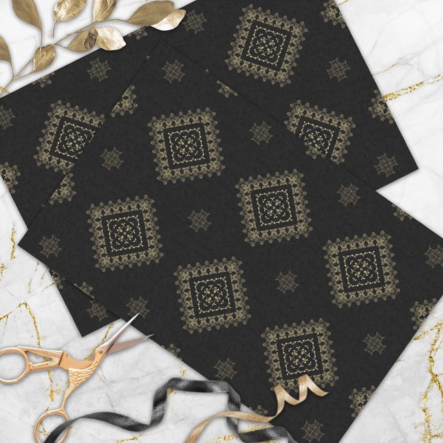 Elegant Faux Gold and Black Decorative Pattern Tissue Paper (Creator Uploaded)