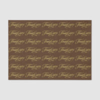 Elegant Faux Gold And Brown Thank You Pattern