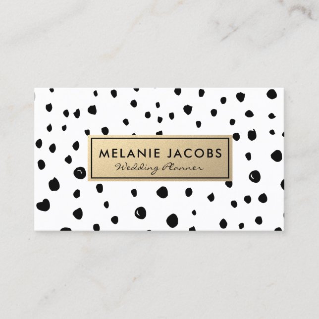 elegant faux gold and event planner business cards (Front)