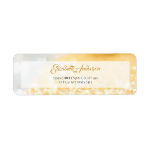Elegant FAUX Gold and Silver Glitter Bokeh Sparkle Return Address Label