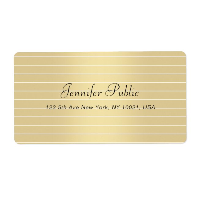 Elegant Faux Gold Calligraphy Script Modern Trendy (Front)