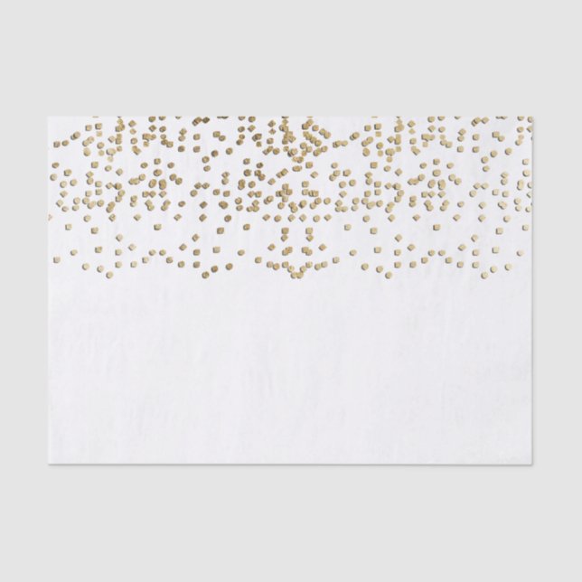 Elegant Faux Gold Confetti Pattern Tissue Paper (Front)