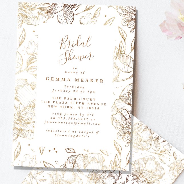 Elegant Faux Gold Floral Bridal Shower (Creator Uploaded)