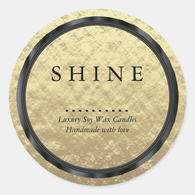 Elegant Faux Gold Foil and Black Labels (Front)