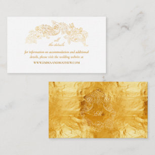 Elegant Faux Gold Foil Baroque Wedding Website Enclosure Card