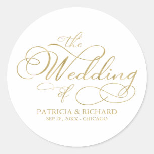 Elegant Faux Gold Foil Calligraphy Wedding Seal