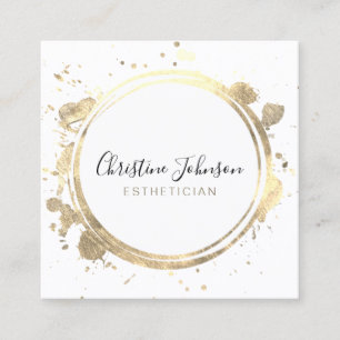 elegant FAUX gold foil circle Square Business Card