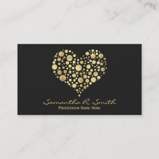 Elegant Faux Gold Foil Heart Business Card