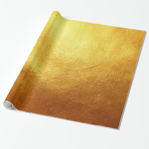 Elegant Faux Gold Foil Printed Texture Wrapping Paper