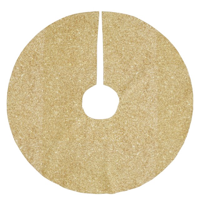 Elegant Faux Gold Glitter Brushed Polyester Tree Skirt (Front)