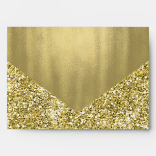 Elegant Faux Gold Glitter Foil Envelopes