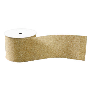 Elegant Faux Gold Glitter Grosgrain Ribbon