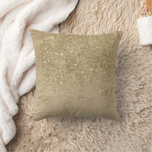 Elegant faux gold glitter ivory marble pattern cushion