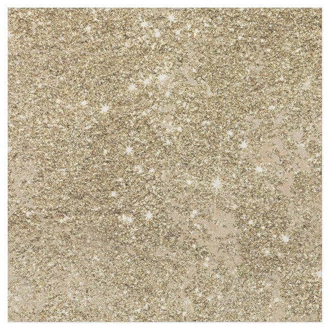 Elegant faux gold glitter ivory marble pattern fabric (Close Up)