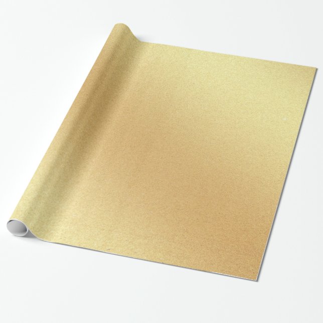 Elegant Faux Gold Glitter Modern Golden Glossy Wrapping Paper (Unrolled)